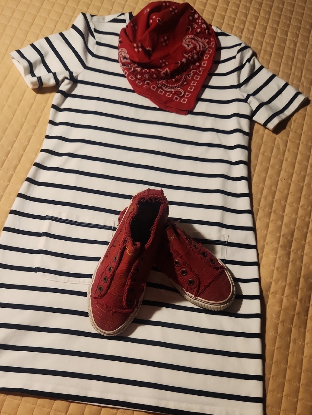 Banana Republic Navy & White Striped Mini Dress
